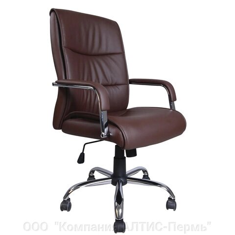 Кресло офисное BRABIX Space EX-508, экокожа, хром, коричневое, 531164 от компании ООО  "Компания АЛТИС-Пермь" - фото 1
