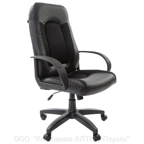 Кресло офисное BRABIX Strike EX-525, экокожа черная, ткань черная, TW, 531381 от компании ООО  "Компания АЛТИС-Пермь" - фото 1