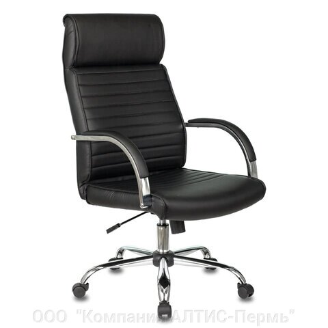 Кресло офисное T-8010N, хром, экокожа, черное от компании ООО  "Компания АЛТИС-Пермь" - фото 1