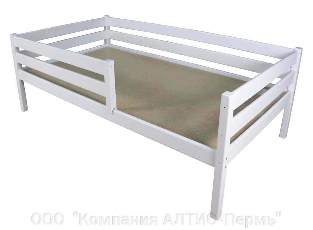Кровать «Сева Юниор» (массив, краска) настил ДВП 1400 от компании ООО  "Компания АЛТИС-Пермь" - фото 1