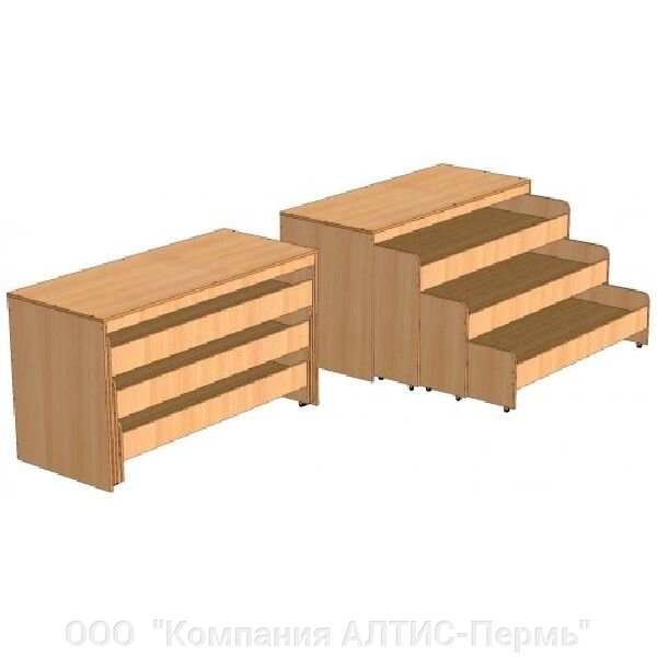Кровать трехъярусная с коробом 1600/770/800 от компании ООО  "Компания АЛТИС-Пермь" - фото 1