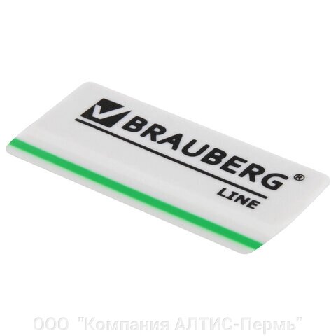 Ластик BRAUBERG Line, 57х18х8 мм, белый, прямоугольный, скошенные края, 221036 от компании ООО  "Компания АЛТИС-Пермь" - фото 1