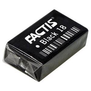 Ластик FACTIS Black 18, 41х24х13 мм, черный, прямоугольный, супермягкий, CPFBL18