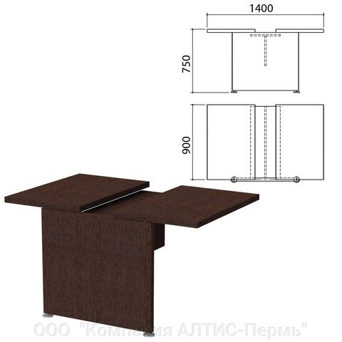 Модуль стола для переговоров Приоритет 1400х900х750 мм, венге (КОМПЛЕКТ) от компании ООО  "Компания АЛТИС-Пермь" - фото 1