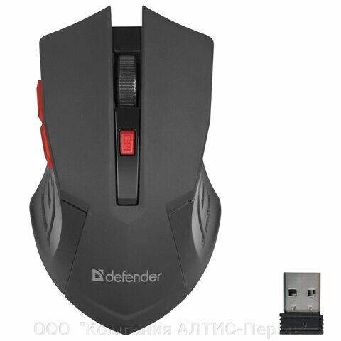 Мышь беспроводная DEFENDER Accura MM-275, USB, 5 кнопок + 1 колесо-кнопка, оптическая, красная, 52276 от компании ООО  "Компания АЛТИС-Пермь" - фото 1