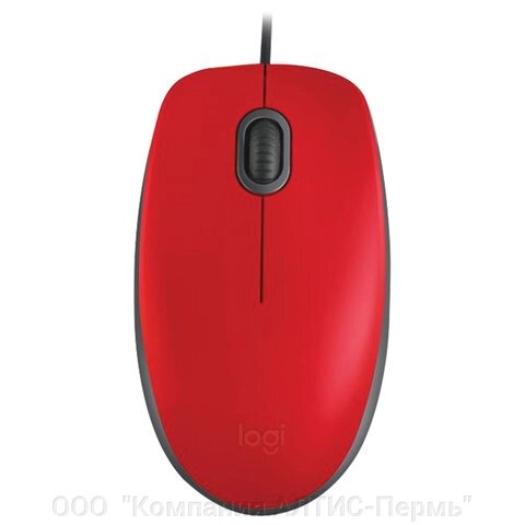 Мышь проводная LOGITECH M110, USB, 2 кнопки+1 колесо-кнопка, оптическая, красная, 910-005489 от компании ООО  "Компания АЛТИС-Пермь" - фото 1