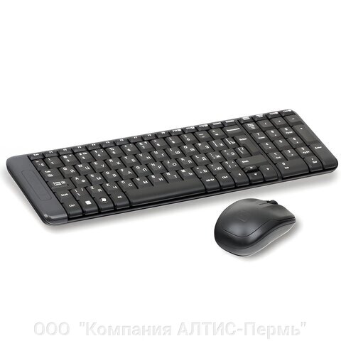 Набор беспроводной LOGITECH Wireless Desktop MK220, клавиатура, мышь 2 кнопки + 1 колесо-кнопка, черный, 920-003169 от компании ООО  "Компания АЛТИС-Пермь" - фото 1