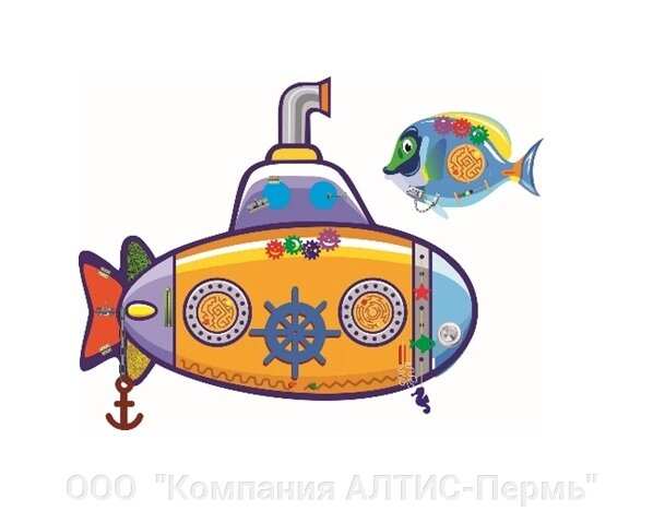 Набор бизибордов "Субмарина с рыбкой" от компании ООО  "Компания АЛТИС-Пермь" - фото 1