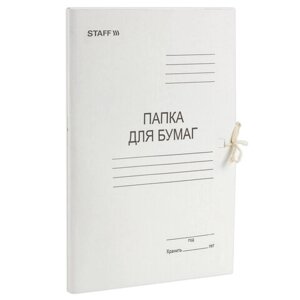 Папка для бумаг с завязками картонная STAFF, гарантированная плотность 310 г/м2, до 200 листов, 121120