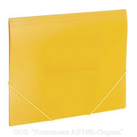 Папка на резинках BRAUBERG Office, желтая, до 300 листов, 500 мкм, 228082 от компании ООО  "Компания АЛТИС-Пермь" - фото 1