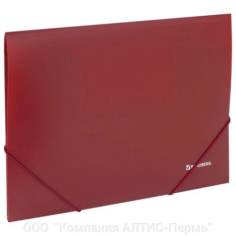 Папка на резинках BRAUBERG, стандарт, красная, до 300 листов, 0,5 мм, 221622 от компании ООО  "Компания АЛТИС-Пермь" - фото 1