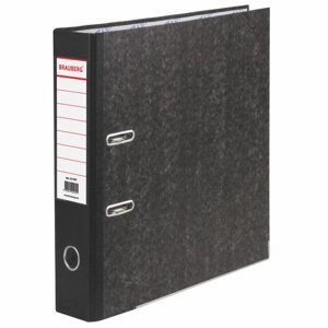 Папка-регистратор BRAUBERG, мраморное покрытие, А4 +содержание, 70 мм, черный корешок, 221987