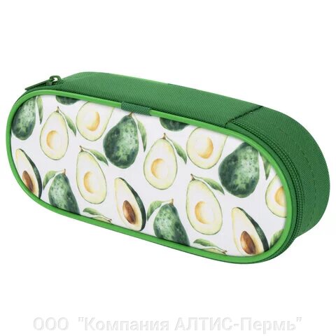 Пенал-футляр BRAUBERG, 1 отделение, ткань, 21x9x5 см, Avocado, 270374 от компании ООО  "Компания АЛТИС-Пермь" - фото 1