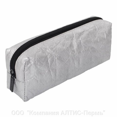 Пенал-косметичка BRAUBERG TYVEK, крафт-текстиль, серебристый, 21х5х8 см, 270044 от компании ООО  "Компания АЛТИС-Пермь" - фото 1