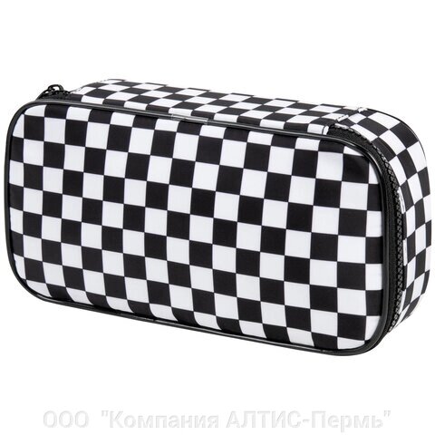 Пенал-органайзер BRAUBERG, 1 отделение, полиэстер, 22x11,5x6 см, Black and white, 271572 от компании ООО  "Компания АЛТИС-Пермь" - фото 1