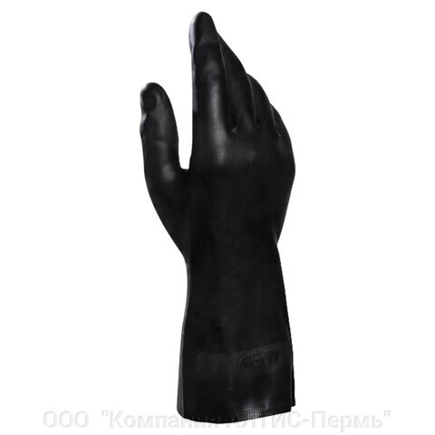Перчатки латексно-неопреновые MAPA Technic/UltraNeo 401, хлопчатобумажное напыление, размер 9 (L), черные от компании ООО  "Компания АЛТИС-Пермь" - фото 1
