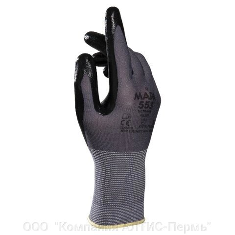 Перчатки текстильные MAPA Ultrane 553, нитриловое покрытие (облив), размер 10 (XL), черные от компании ООО  "Компания АЛТИС-Пермь" - фото 1