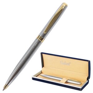 Ручка подарочная шариковая GALANT Marburg, корпус серебристый с гравировкой, золотистые детали, пишущий узел 0,7 мм,
