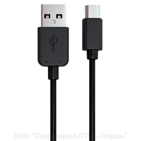 Кабель USB-micro USB 2.0, 1 м, RED LINE, для подключения портативных устройств и периферии, черный - Пермь