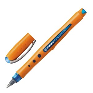 Ручка-роллер STABILO Worker, СИНЯЯ, оранжевый корпус soft-touch, узел 0,7 мм, линия письма 0,5 мм, 2018/41