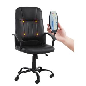 Кресло офисное BRABIX Device MS-002, 4 массажных модуля, экокожа, черное, 532520