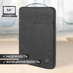 Чехол для ноутбука BRAUBERG Option 13-14'' с ручкой и карманом, черный, 35,5х24х2,5 см, 270830