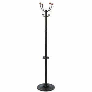 Вешалка-стойка Квартет-З, 1,79 м, основание 40 см, 4 крючка + место для зонтов, металл, черная