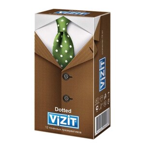 Презервативы латексные VIZIT Dotted, комплект 12 шт., с точками