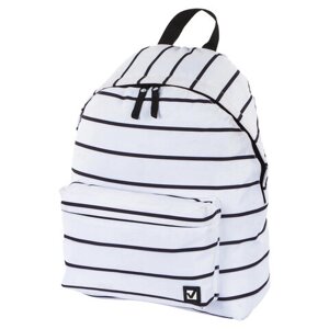 Рюкзак BRAUBERG СИТИ-ФОРМАТ универсальный, Strip, белый в полоску, 41х32х14 см, 228846