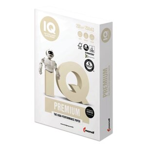 Бумага IQ PREMIUM БОЛЬШОЙ ФОРМАТ (297х420 мм), А3, 200 г/м2, 250 л., класс А, белизна 170% (CIE)