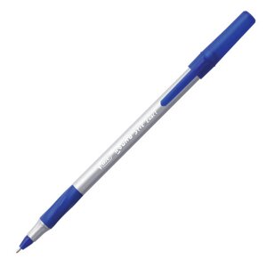 Ручка шариковая с грипом BIC Round Stic Exact, СИНЯЯ, корпус серый, узел 0,7 мм, линия письма 0,28 мм, 918543