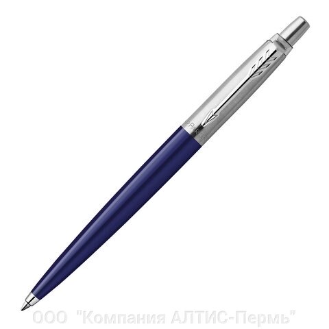 Ручка шариковая PARKER Jotter Plastic CT, корпус синий, детали из нержавеющей стали, синяя, R0033170 - распродажа