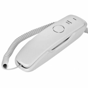 Телефон Gigaset DA210, набор на трубке, быстрый набор 10 номеров, световая индикация звонка, белый