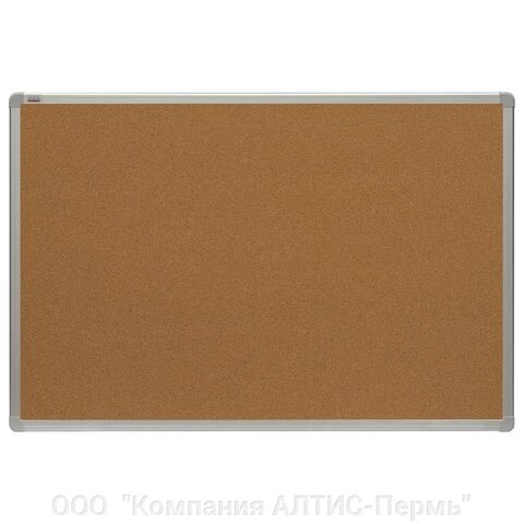 Доска пробковая для объявлений 100x150 см, алюминиевая рамка, 2х3 OFFICE TCA1510 - фото