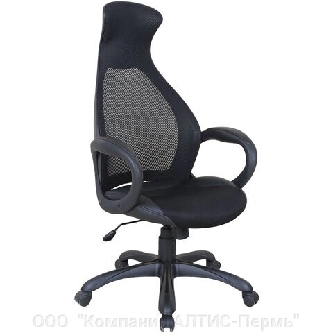 Кресло офисное BRABIX PREMIUM Genesis EX-517, пластик черный, ткань/экокожа/сетка черная, 531574 - гарантия