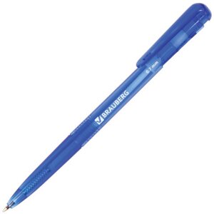 Ручка шариковая автоматическая BRAUBERG Dialog, СИНЯЯ, корпус тонированный синий, узел 0,7 мм, линия письма 0,35 мм,