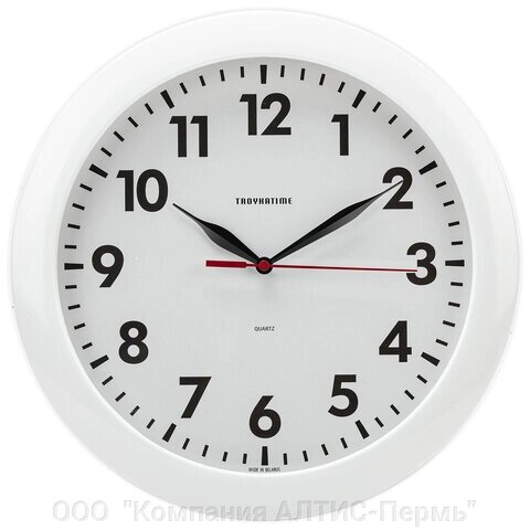 Часы настенные TROYKATIME (TROYKA) 11110118, круг, белые, белая рамка, 29х29х3,5 см - Пермь