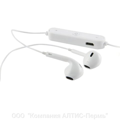 Наушники с микрофоном (гарнитура) RED LINE BHS-01, Bluetooth, беспроводые, белые - наличие