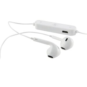 Наушники с микрофоном (гарнитура) RED LINE BHS-01, Bluetooth, беспроводые, белые