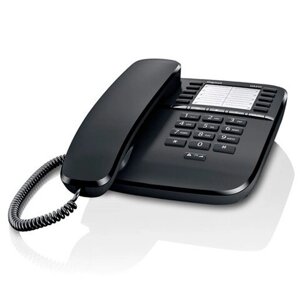 Телефон Gigaset DA510, память 20 номеров, спикерфон, тональный/импульсный режим, повтор, черный