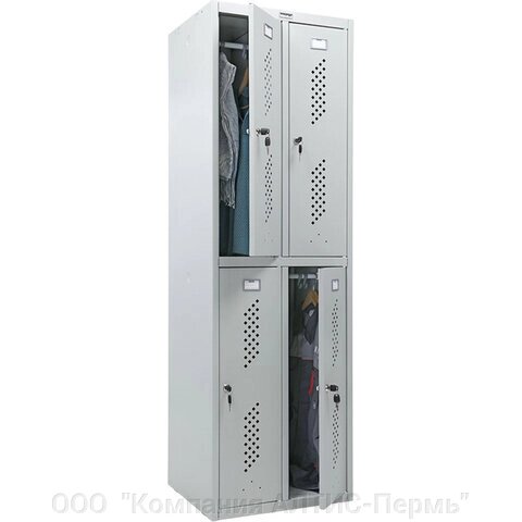 Шкаф металлический для одежды ПРАКТИК LS-22, четырехсекционный, 1830х575х500 мм, 30 кг - акции