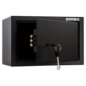 Сейф мебельный BRABIX SF-200KL, 200х310х200 мм, ключевой замок, черный, 291144