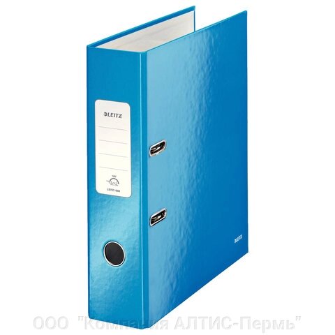 Папка-регистратор LEITZ WOW, механизм 180°ламинированная, 80 мм, голубая, 10050036 - акции