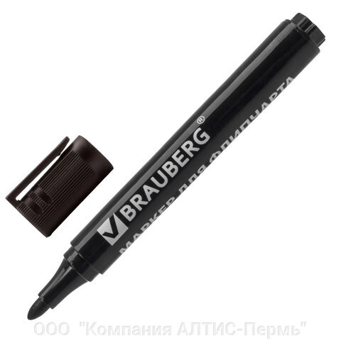 Маркер для бумажного флипчарта brauberg, непропитывающий, черный, 2,5 мм, 151253 - характеристики