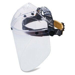 Щиток защитный лицевой РОСОМЗ НБТ2 Визион Titan, экран из поликарбоната 220х385 мм, толщиной 2мм, ударопрочный козырек,