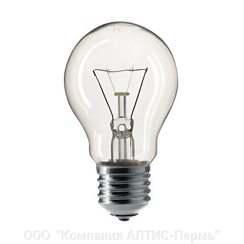 Лампа накаливания PHILIPS A55 CL E27, 75 Вт, грушевидная, прозрачная, колба d = 55 мм, цоколь E27, 354594 - гарантия