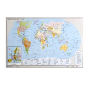 Коврик-подкладка настольный для письма (590х380 мм), с картой мира, ДПС, 2129. М