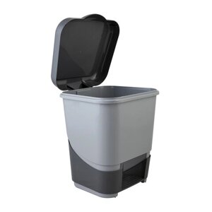 Ведро-контейнер 8 л с педалью, для мусора, 30х25х24 см, цвет серый/графит, 427-СЕРЫЙ