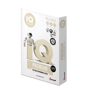 Бумага IQ PREMIUM БОЛЬШОЙ ФОРМАТ (297х420 мм), А3, 120 г/м2, 250 л., класс А, белизна 170% (CIE)