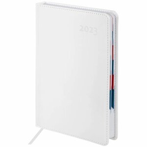 Ежедневник датированный 2023 А5 148х218 мм GALANT White, под кожу, белый, 114172